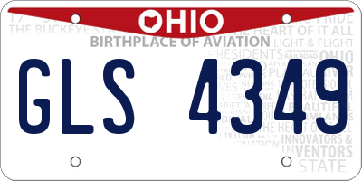 OH license plate GLS4349