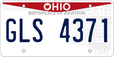 OH license plate GLS4371