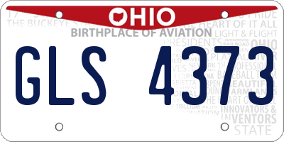 OH license plate GLS4373