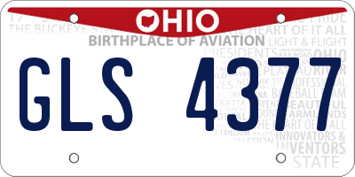 OH license plate GLS4377