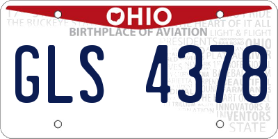 OH license plate GLS4378