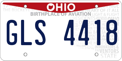 OH license plate GLS4418