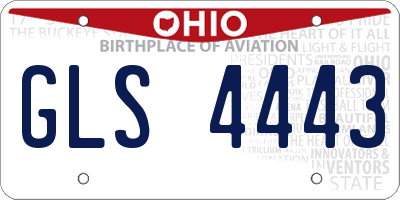 OH license plate GLS4443