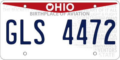OH license plate GLS4472