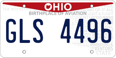 OH license plate GLS4496