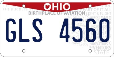 OH license plate GLS4560