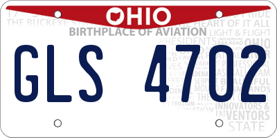 OH license plate GLS4702