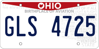 OH license plate GLS4725