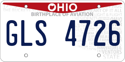 OH license plate GLS4726
