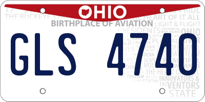 OH license plate GLS4740