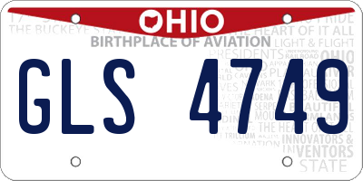 OH license plate GLS4749