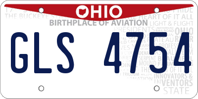 OH license plate GLS4754