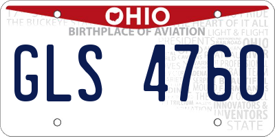 OH license plate GLS4760