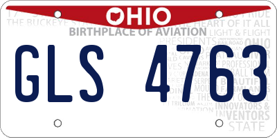 OH license plate GLS4763