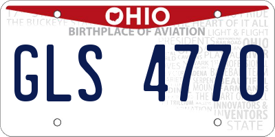 OH license plate GLS4770