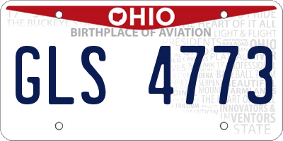 OH license plate GLS4773