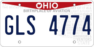 OH license plate GLS4774