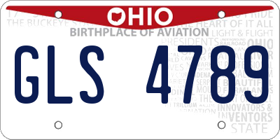 OH license plate GLS4789