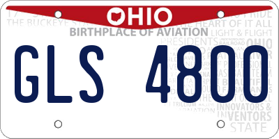 OH license plate GLS4800