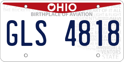 OH license plate GLS4818