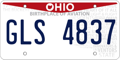 OH license plate GLS4837