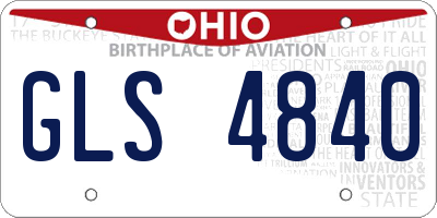OH license plate GLS4840