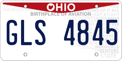 OH license plate GLS4845