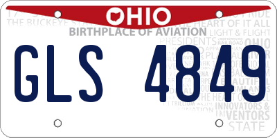 OH license plate GLS4849