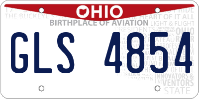 OH license plate GLS4854