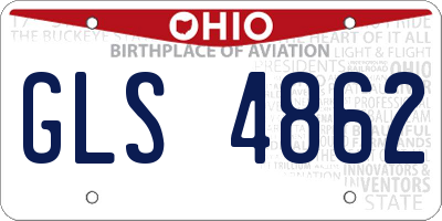OH license plate GLS4862
