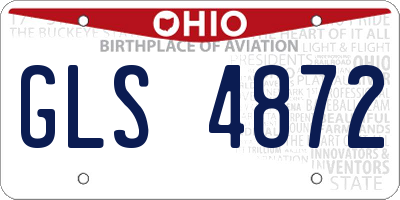OH license plate GLS4872