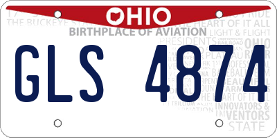OH license plate GLS4874