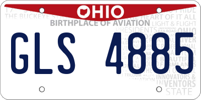 OH license plate GLS4885