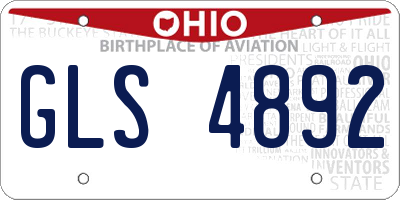 OH license plate GLS4892