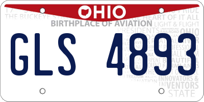 OH license plate GLS4893