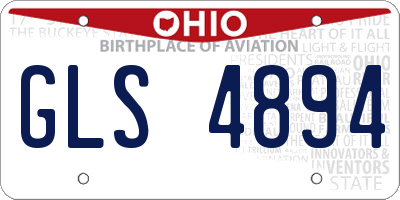 OH license plate GLS4894