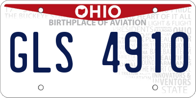 OH license plate GLS4910