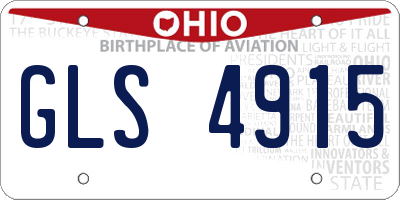 OH license plate GLS4915