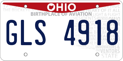 OH license plate GLS4918