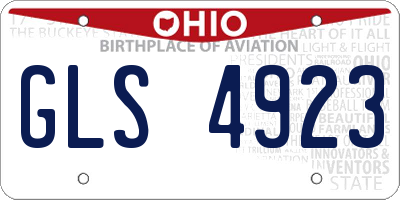 OH license plate GLS4923