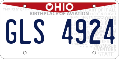 OH license plate GLS4924