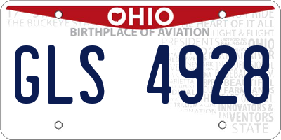 OH license plate GLS4928