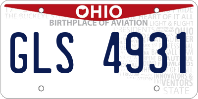 OH license plate GLS4931