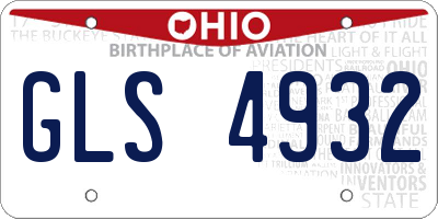OH license plate GLS4932