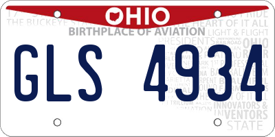 OH license plate GLS4934