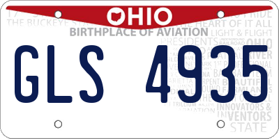 OH license plate GLS4935