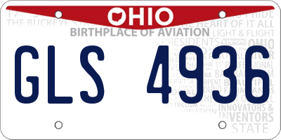 OH license plate GLS4936
