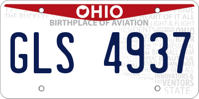 OH license plate GLS4937