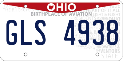 OH license plate GLS4938