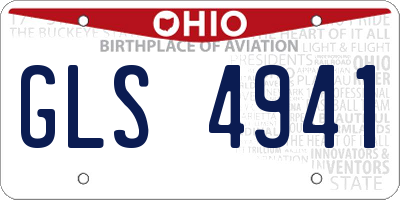 OH license plate GLS4941
